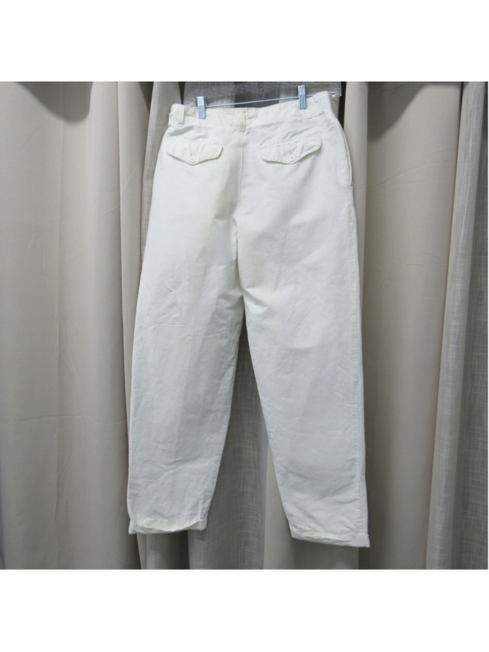Vintage Zeppelin Pleated Pants High Rise Ivory Cotton Trousers Sample Size 32
